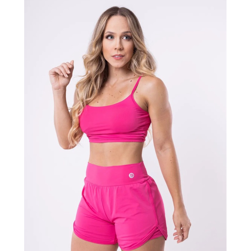 ROUPA DE ACADEMIA FEMININO CONJUNTO DE ACADEMIA SHORT DUPLO ROTA D’ÁGUA FITNESS