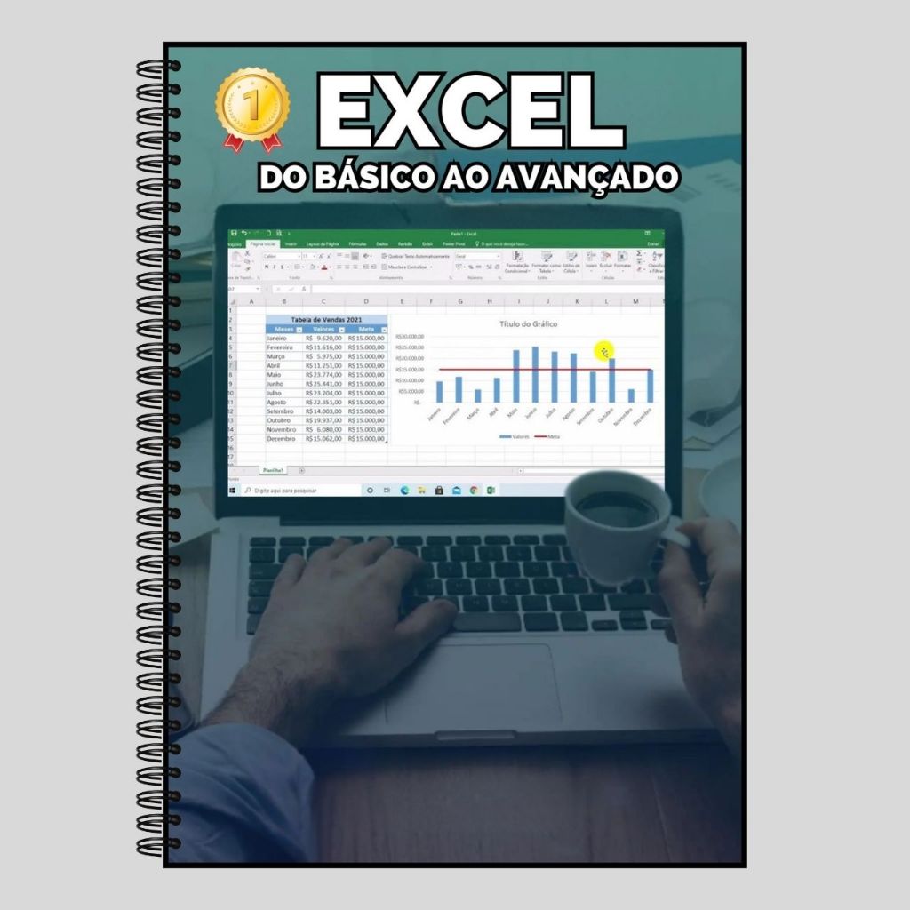 Domine o Excel com 286 Páginas Coloridas – Apostila em Espiral do Básico ao Avançado