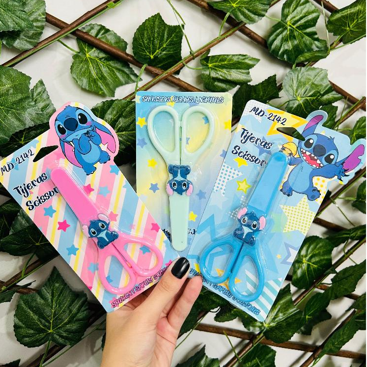 Tesoura Infantil Stitch & Lilo Desenho Animado Filme Personagem Escola Papelaria Fofa Kawaii Aulas