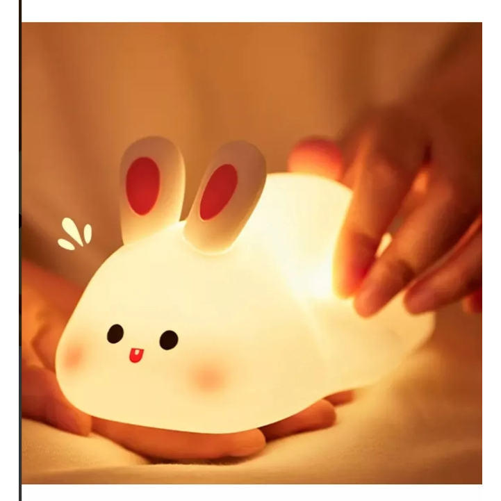 Luminária Abajur Infantil Coelho Fofo S/fio Pet Light Touch em Oferta na Shopee