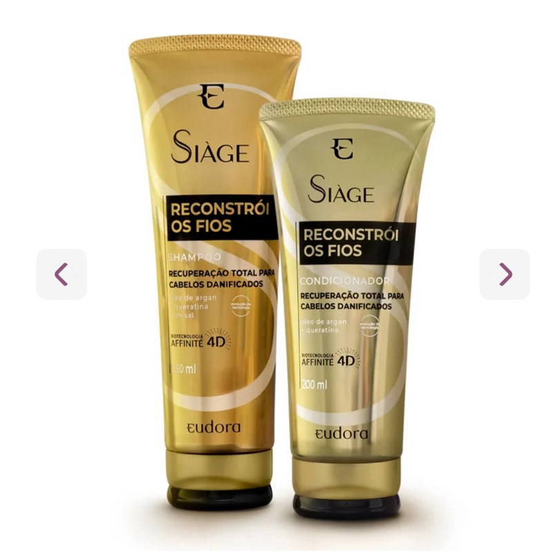 Kit Shampoo e Condiconador Combo Siàge Reconstrói os Fios Promoção