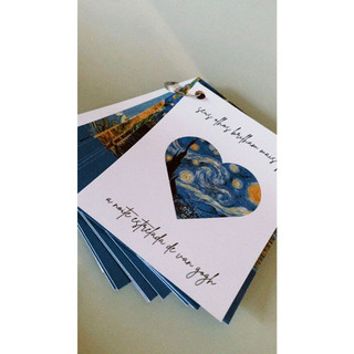 Mini cartão álbum 9 motivos Van Gogh - formas de te amo em Van gogh