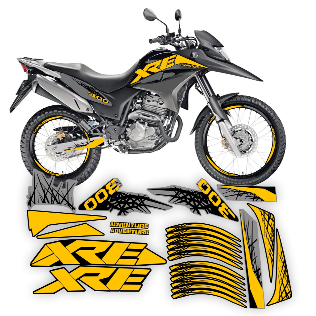 Kit Adesivos Compatível Com XRE 300 ADVENTURE 2009 a 2015 Cores Personalizadas