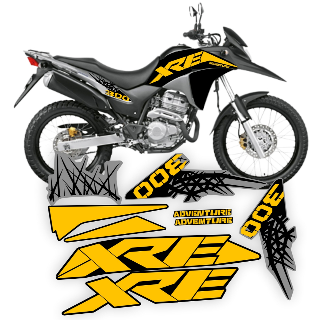 Kit Adesivos Tanque Rabeta  Compatível Com XRE 300 2009 a 2015 Adventure Cores Personalizadas