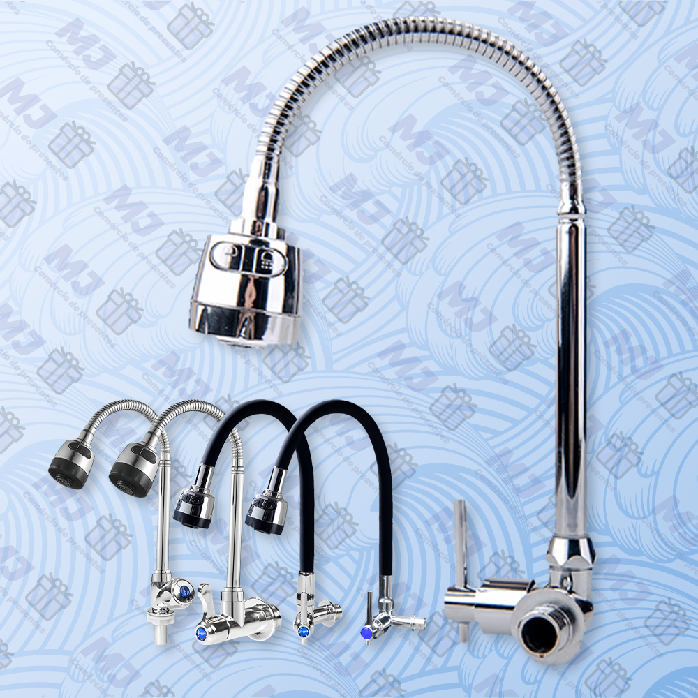 Torneira Cozinha Gourmet Bancada Parede Flexível Volta Cromo