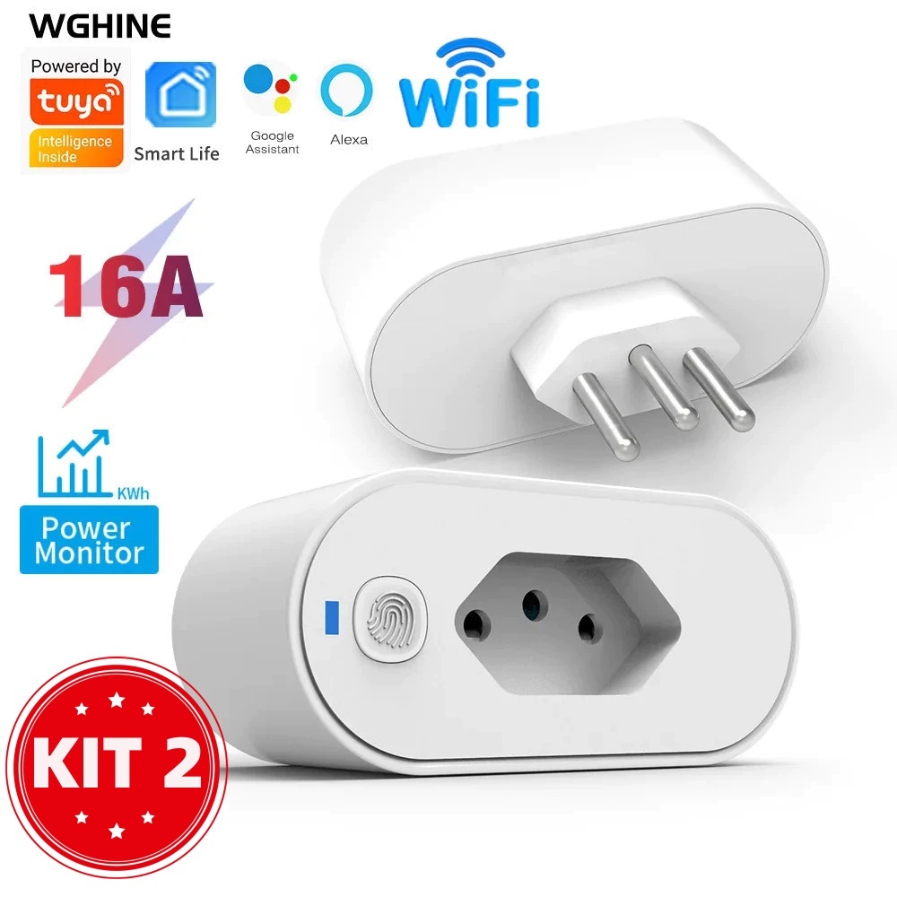 SMART PLUG-Adaptador de soquete Wi-Fi Tuya, Smart Life App Control, Alexa e Google Home, A...