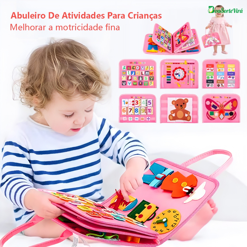 Brinquedos Sensoriais Básicos De Habilidades De Vida Para Toddlers Montessori Busy Board De Viagem Educacional