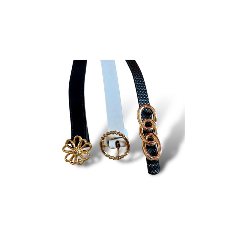 Cinto feminino fivela dourada moda
