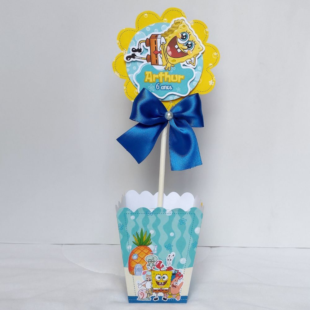 Centro de mesa para lembrancinha Bob Esponja / Lembrancinha Personalizada / Aniversário Infantil Bob Esponja / kit festa
