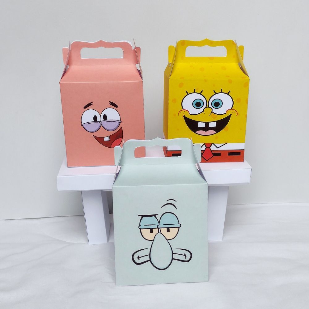 Kit Caixas Bob Esponja Personalizado/ Lembrancinha para Festa Aniversário