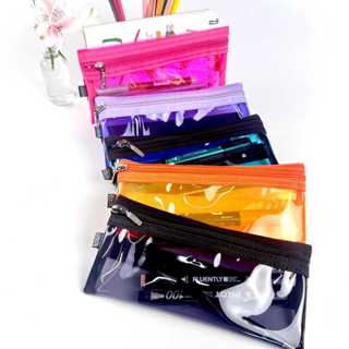 Estojo Transparente Colorido Carteira Com Elastico Porta Celular Necessaire Transparente Estojo em Oferta na Shopee