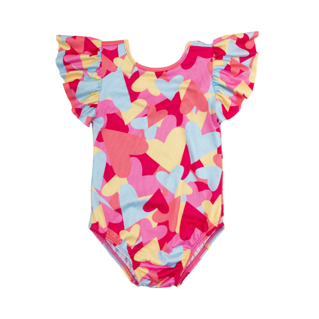 Maiô Infantil Menina Estampado Babado Mangas Malha Proteção Uv Praia Piscina Natação Verão