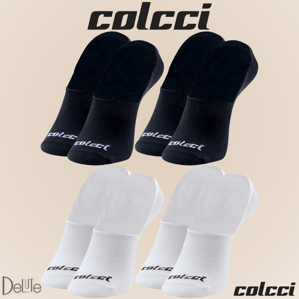 Kit com 4 Pares de Meias Sapatilha Super Invisível Colcci Calcanhar Verdadeiro com Silicone Lisa - Men Clothes