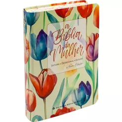 A Bíblia da Mulher - Portátil - NAA - Capa Tulipa Creme