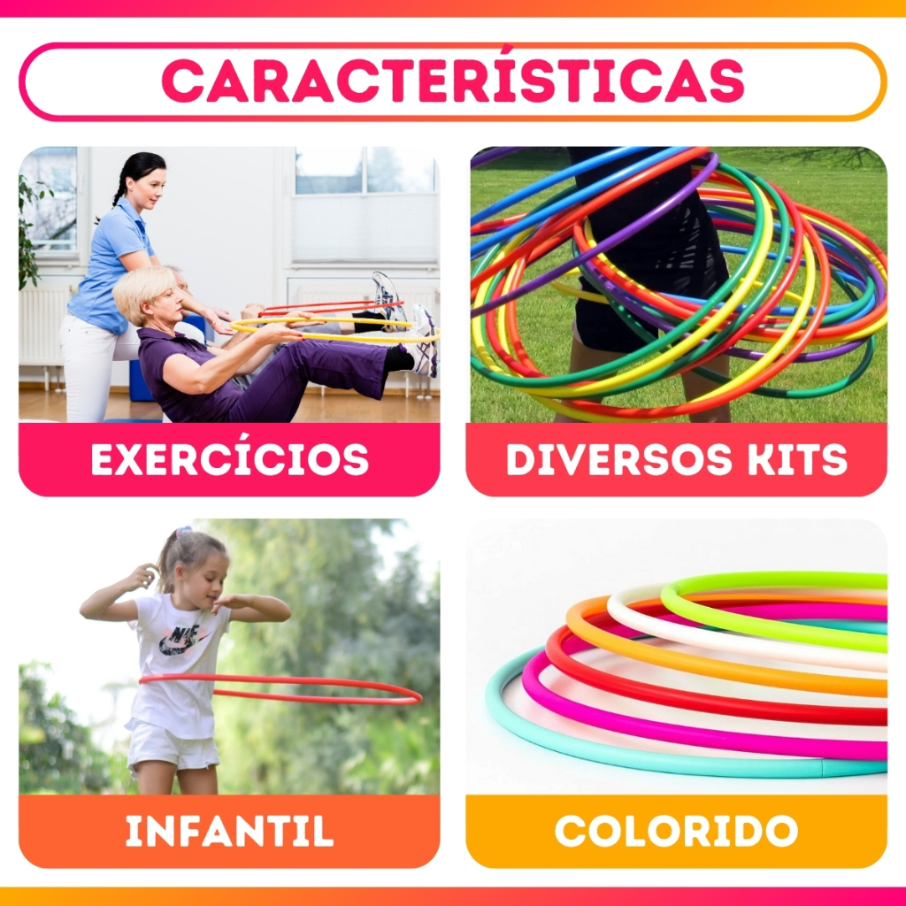 Kit 20 Bambolês Infantil Exercicios Fitness Colorido 65cm Reforçado