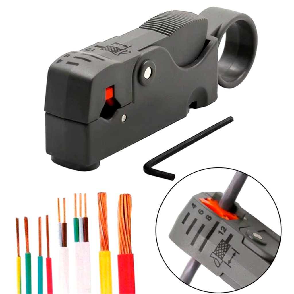 Alicate para Decapagem Cabos Coaxiais OI-5068 Ajuste de 4 a 12mm para RG58, RG59, RG62, RG06 e mais