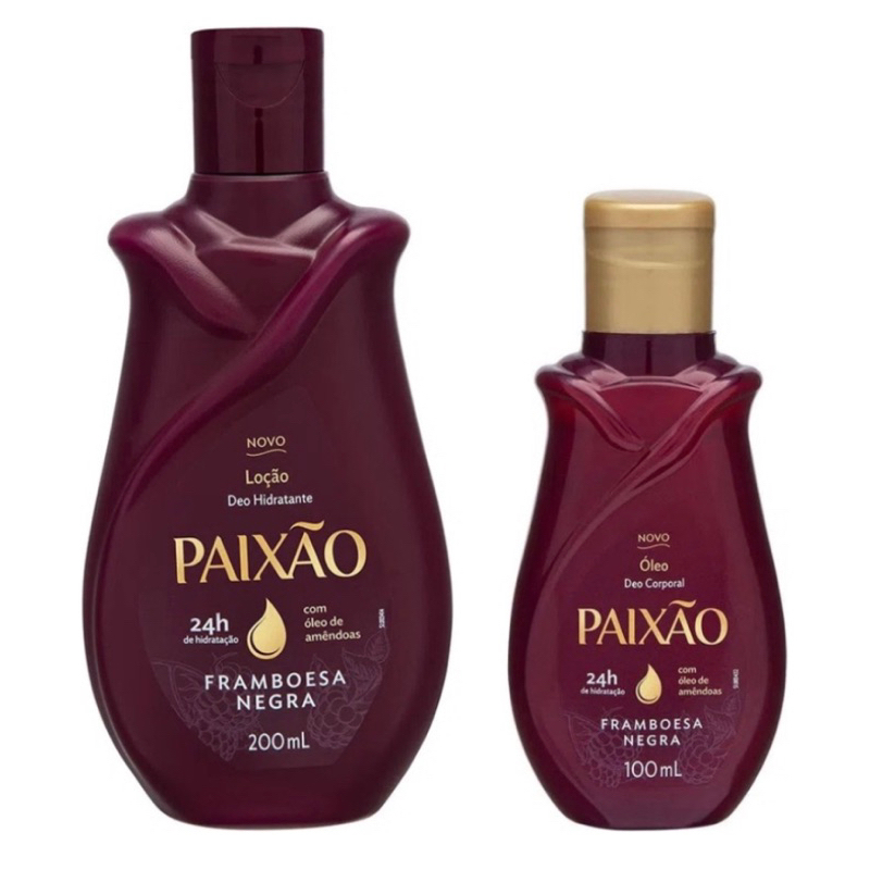 Kit Loção Hidratante Paixão Framboesa Negra 200ml + Óleo Corporal Paixão Fambroesa Negra 100ml em Oferta na Shopee