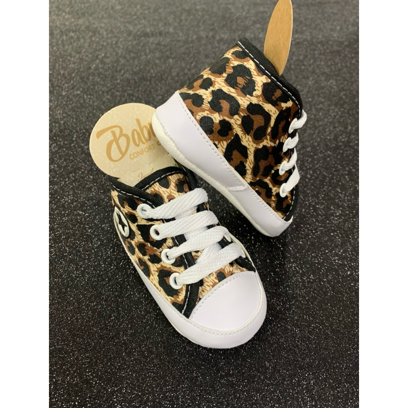 Sapatinho estampa onça de bebê recém nascido - Tênis Starzinho feminino