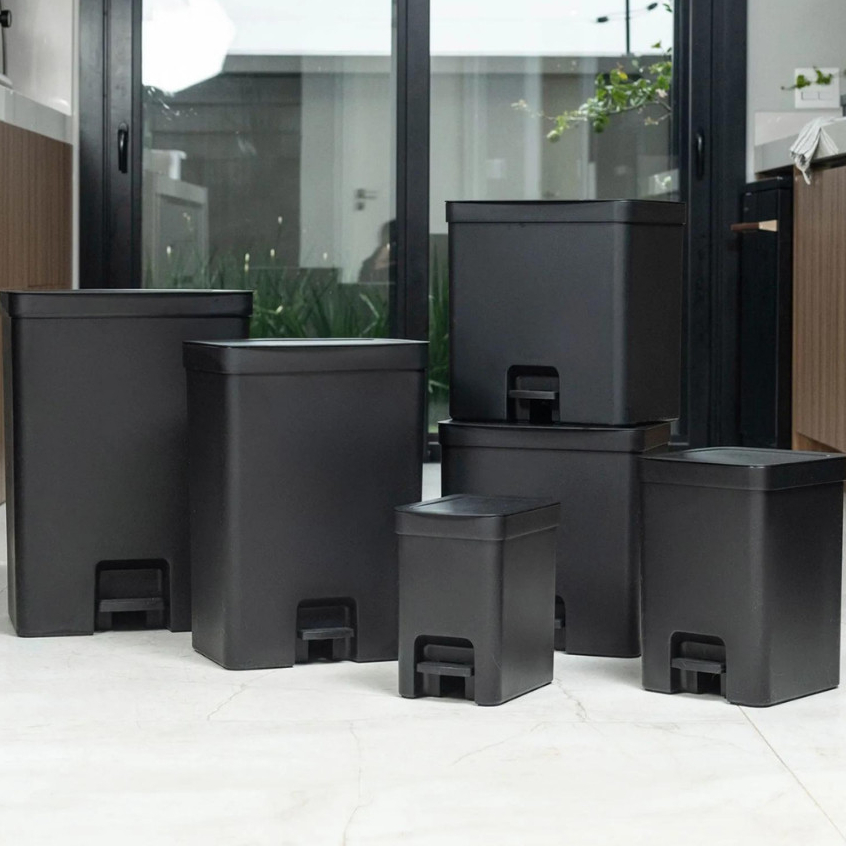 Lixeira De Pedal Trium 6L 12L 30L Para Cozinha Lavanderia Banheiro Lavabo Esconde Sacola Cores Dupla