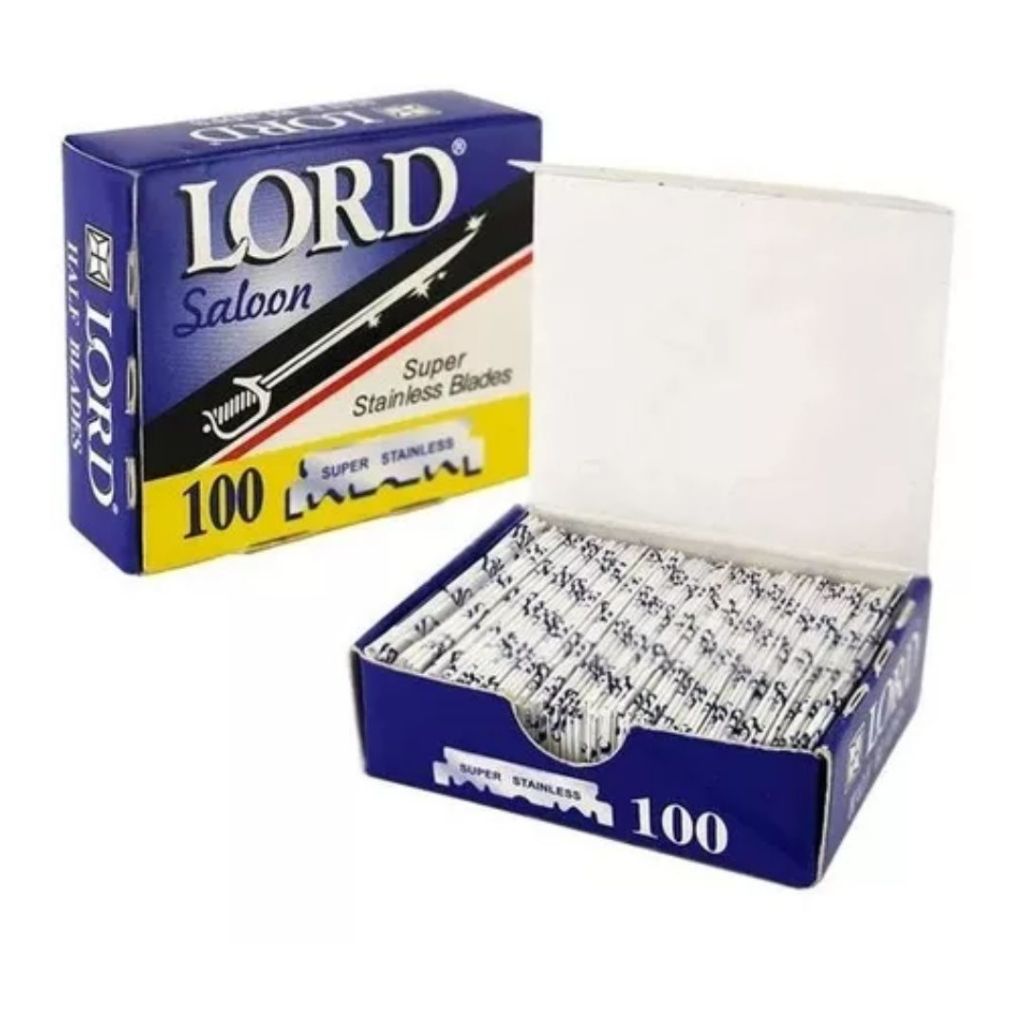 Lamina De Barbear Lord Super Saloon 1/2 Meia Lâmina - 100 Unidades