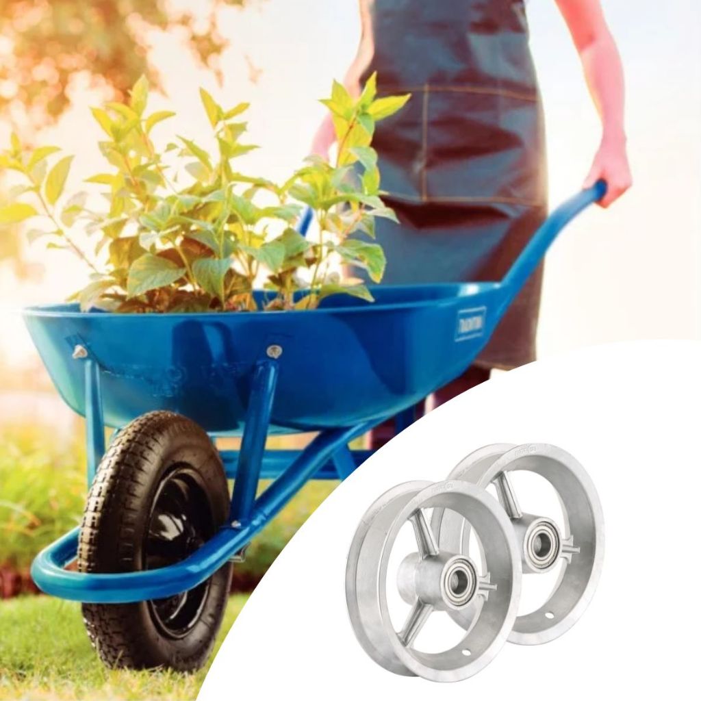 Ótimo kit de 2 rodas aro 8'' 3 para carrinho de mão coco açai churros carrinho vender