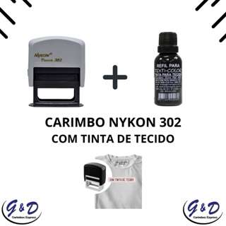 Carimbo Nykon 302 Para Marcar Roupa + 1 Tinta Tecido 30ML em Oferta na Shopee