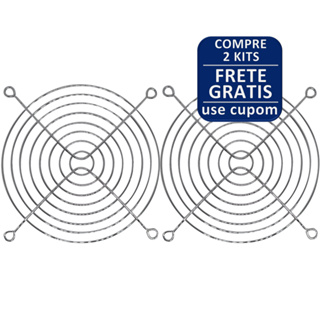 Kit 2 Grade Tela Proteção Cooler Ventoinha 120x120 Mm Aço em Oferta na Shopee
