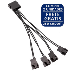 Cabo Hub Adaptador Fan Molex Multi Para 4 Coolers 3 E 4 Pinos em Oferta na Shopee
