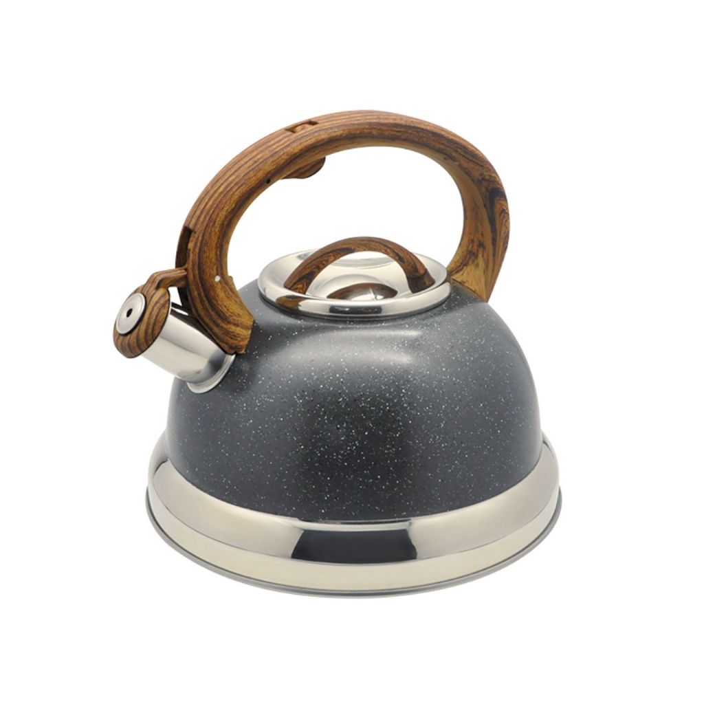 Chaleira Com Indução Brinox 2,7L com Apito em Aço Inox - Linha Roma - Cor Granito em Oferta na Shopee