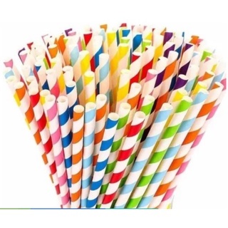 100 Canudos Listrados Sortidos