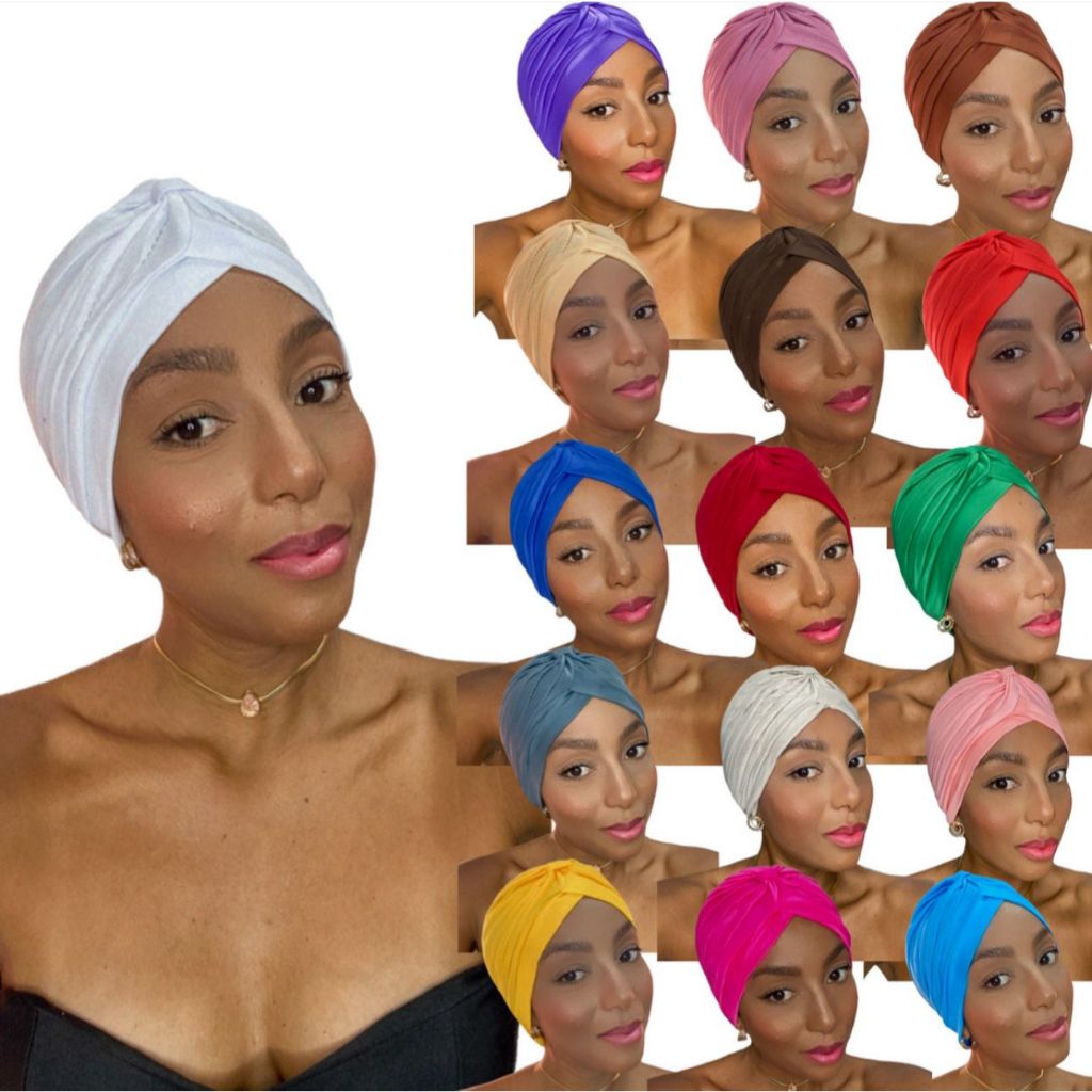 Turbante Touca Indiano Feminino Elegante Moda Atacado Cores