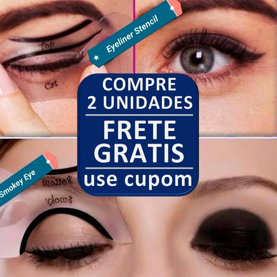 Kit 2 Molde Delineador Gatinho E Sombra Silicone