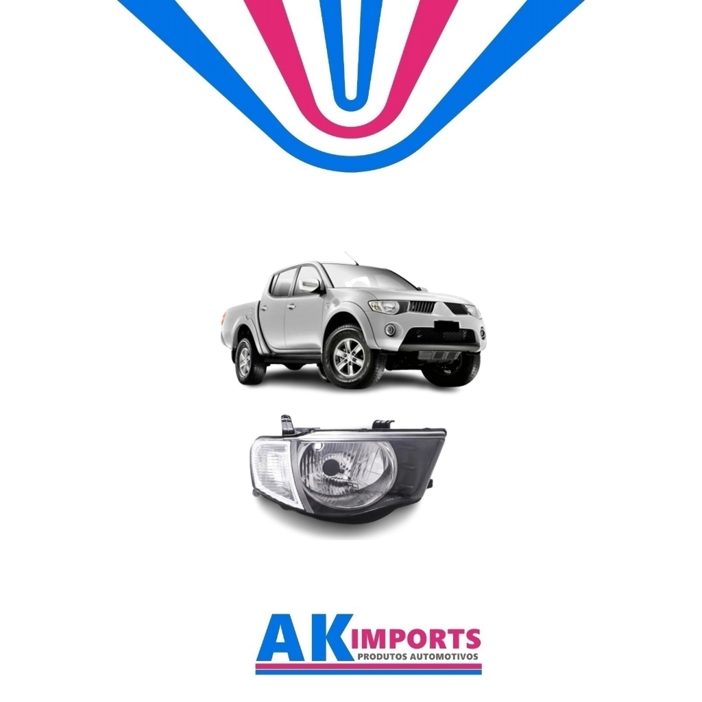 Farol Principal Direito Mitsubishi Pajero/L200 Triton Pisca Cristal Manual H4 Marca:Tyc Ano:2005Ate 2012  20-C229TA15B3