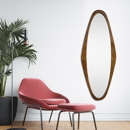 Espelho  Organico Oval de Corpo Inteiro 40x100cm com Moldura Elegante