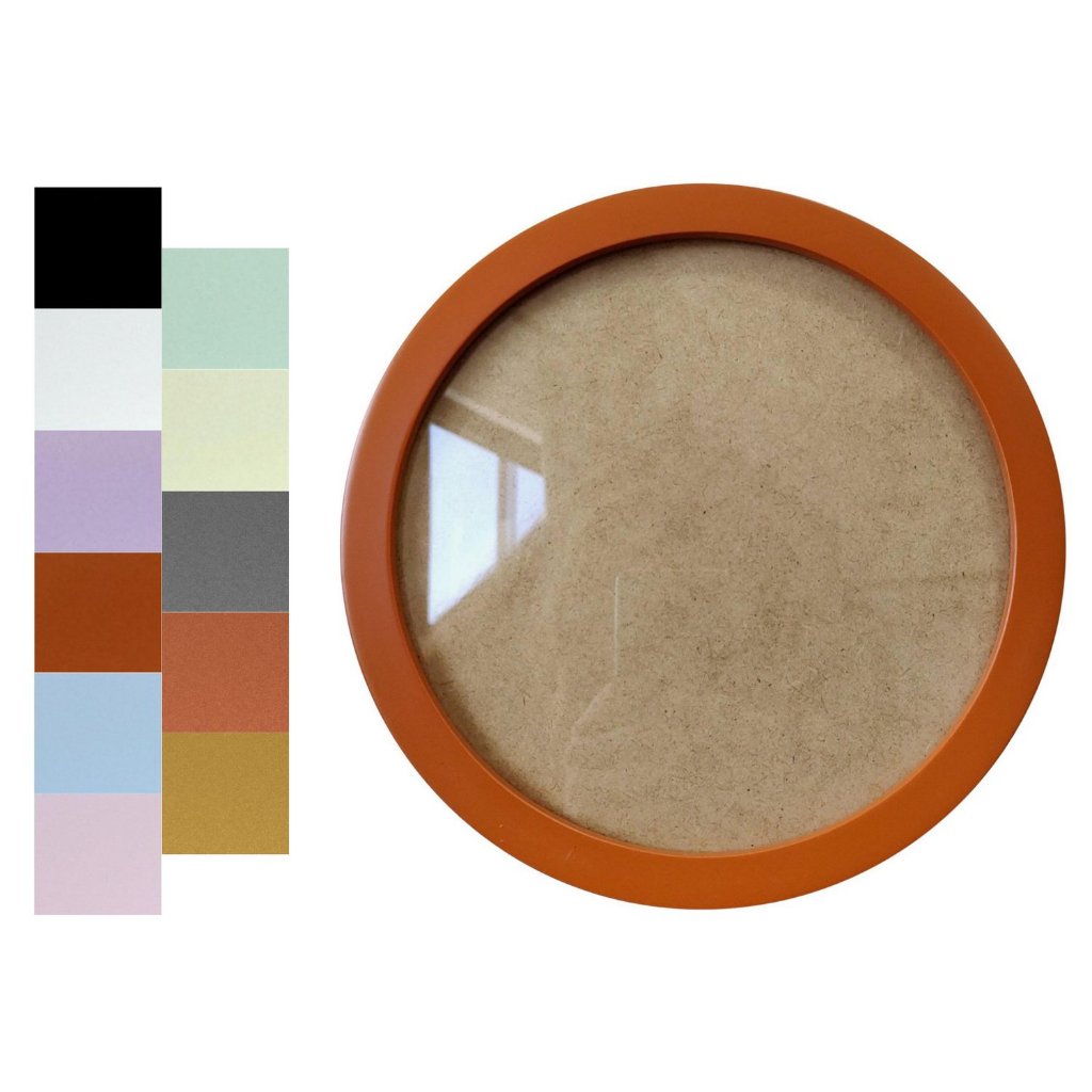 Moldura Redonda Colorida em MDF Laqueado para Quadros Decorativos com Fundo MDF e Vidro em Oferta na Shopee