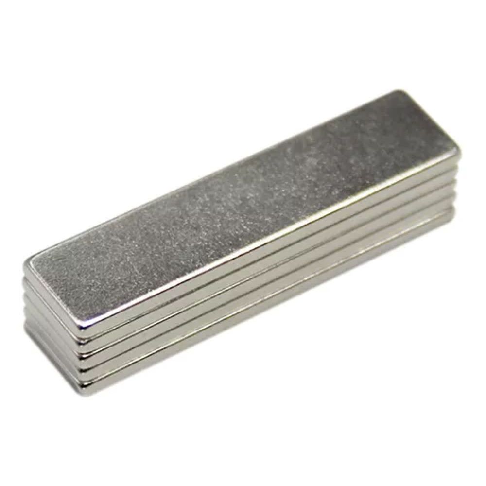 Kit com 10 Peças Ímã de Neodímio Retangular 40x10x2mm Neoimã