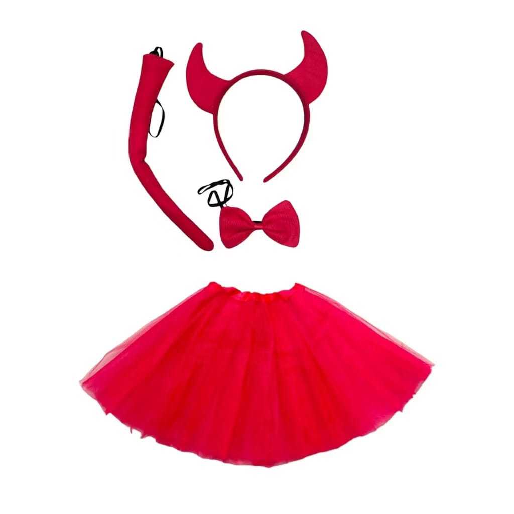 kit fantasia infantil arco + saia [ gatinho, coelhinho, ratinho, diabinho ] ~C&S BAZAR ~ em Oferta na Shopee