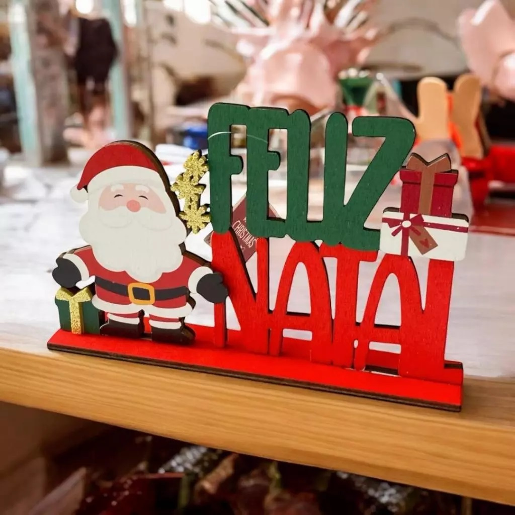 QUEIMA DE ESTOQUE Decoração de Natal Kit em MDF Feliz Natal, Árvore e pendente natalino Presente