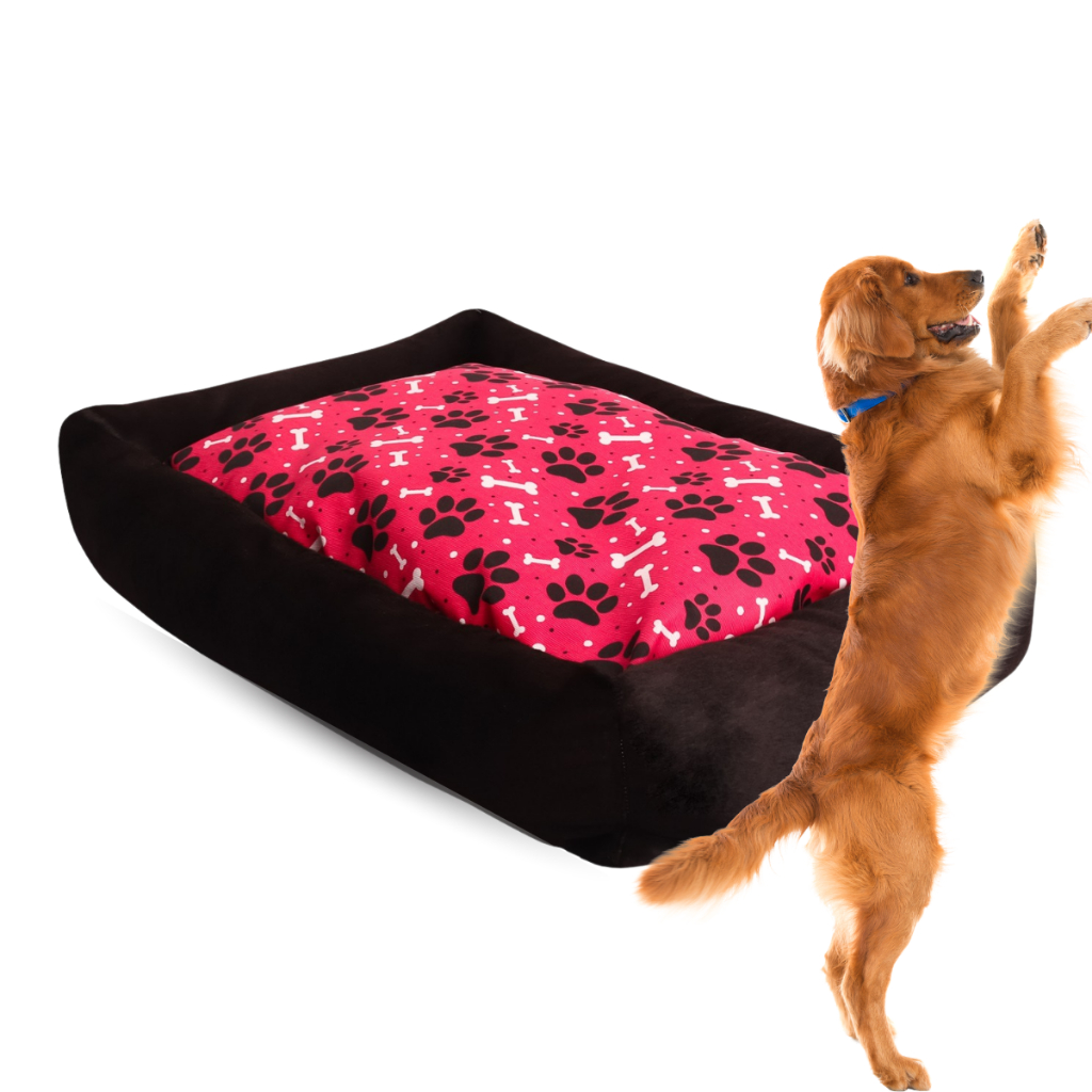 Caminha de Cachorro e Gato Cama e Colchonete Removivel Pet Quadrada Antiderrapante Luxo Estampada