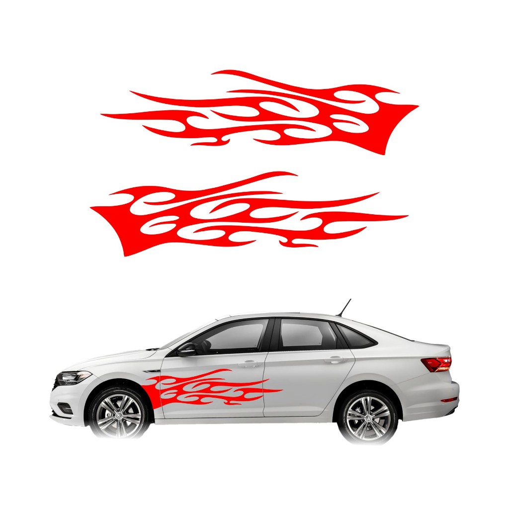 Par De Adesivo Faixa Lateral Tribal Carro