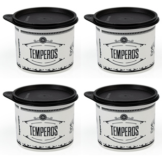 Kit 4 Porta Tempero 500g Sal Grosso para Churrasco Tupperware Polipropileno em Oferta na Shopee