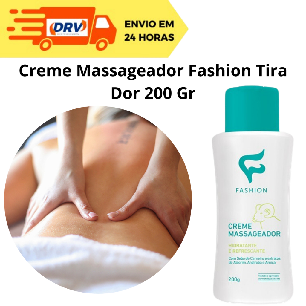 Creme Massageador Fashion Tira Dor 200 GR - Creme para Massagem