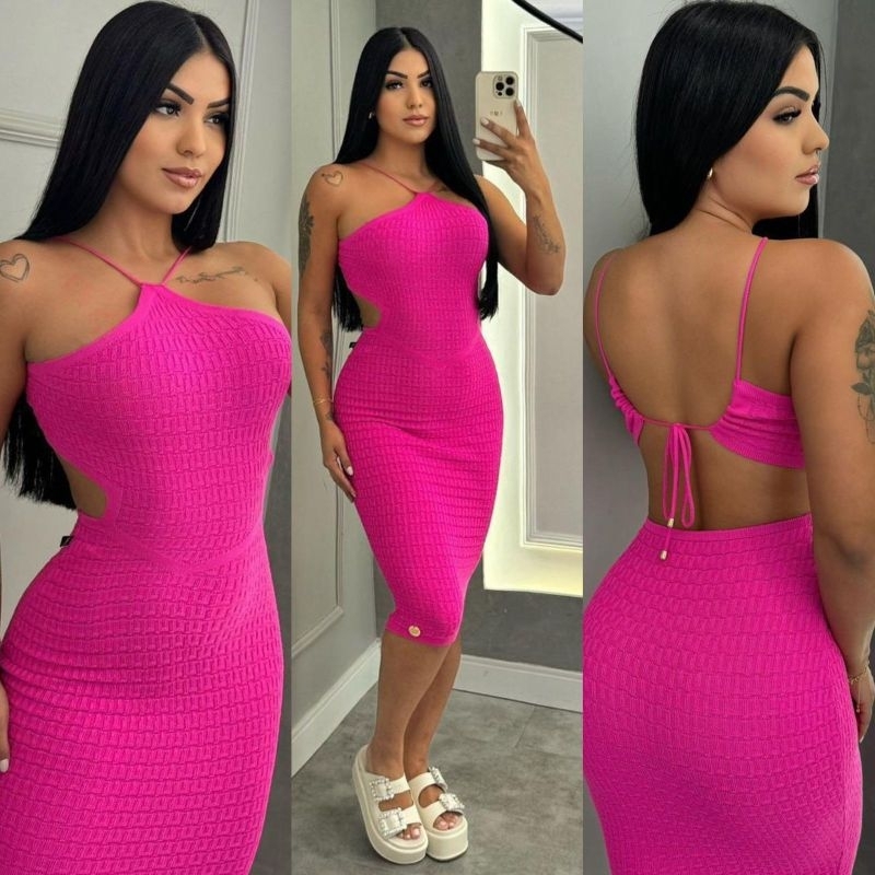 Vestido sereia tricot relevo pimenta doce original 2 em 1 em Oferta na Shopee