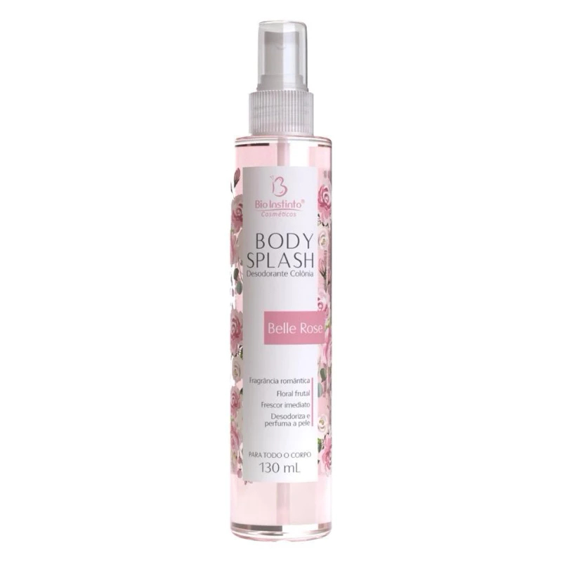 Perfume Corporal Body Splash BELLE ROSE Desodorante Colônia Bio instinto 130ml
