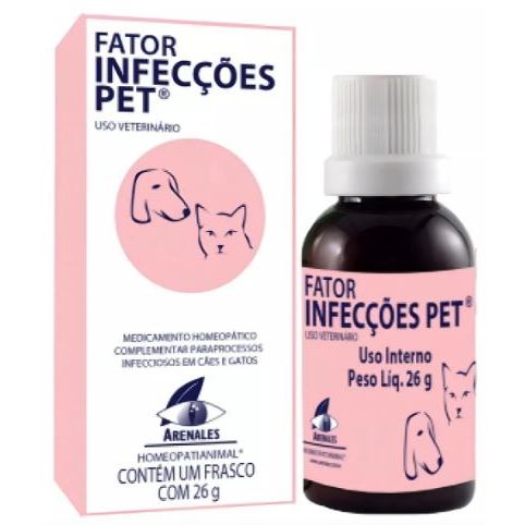 Medicamento Homeopático - Fator Infecções Pet - Arenales 26g em Oferta na Shopee