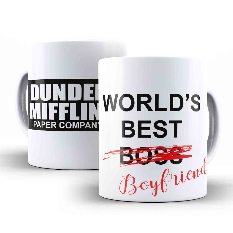 Caneca Porcelana The Office World's Best Boss Boyfriend - Pode Personalizar com Nome! em Oferta na Shopee