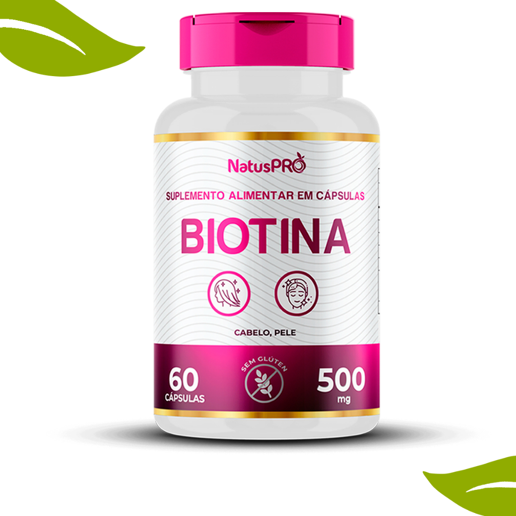 Biotina 500mg 60 Cápsulas Cabelo, Pele e Unha - Natuspro em Oferta na Shopee