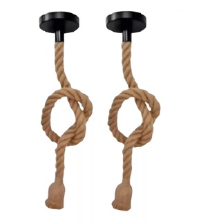2x Pendente Corda Retro Design Rústico Vintage Decorativo Cor Marrom Voltagem 110v/220v em Oferta na Shopee
