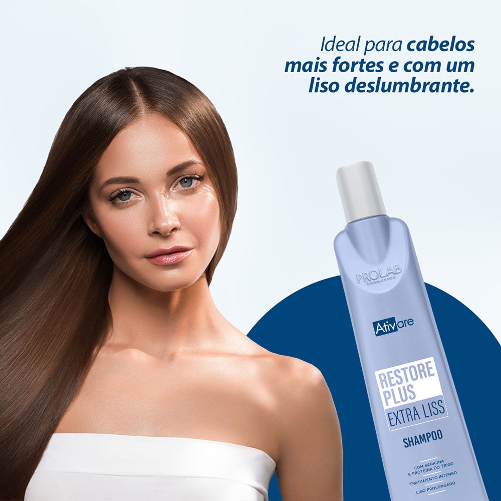 Shampoo Restore Plus EXTRA LISS Ativare 250mL