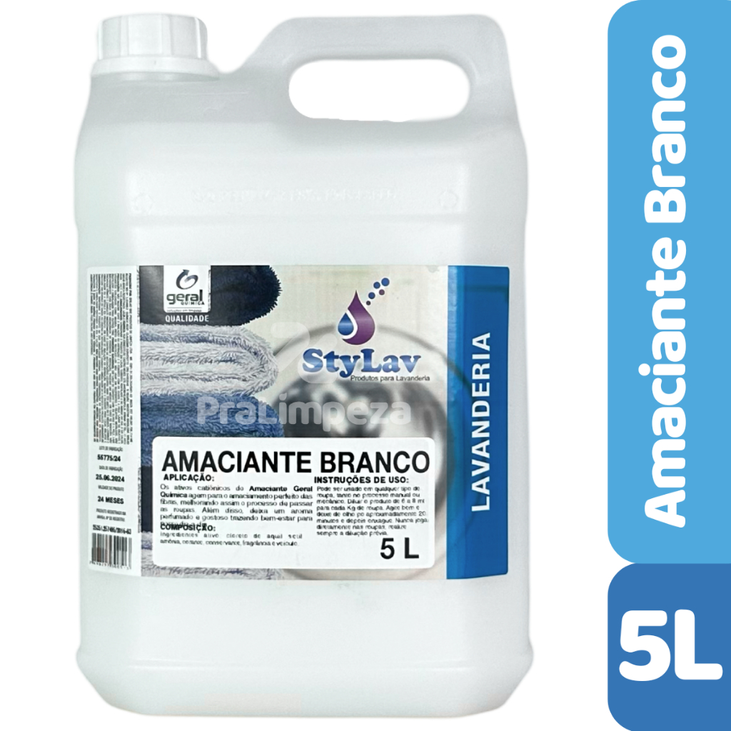 Amaciante Branco para Roupas DowGQ 5L Concentrado Maciez Intensa